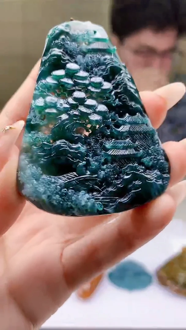 【闪购商品】定制翡翠未镶嵌4688ty-毛货挂件230