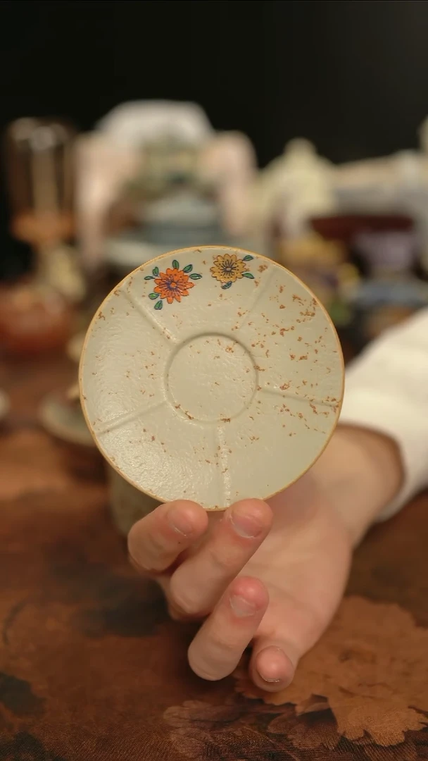 摩吉陶陶闪拍链接 蝴蝶恋花焦糖釉杯垫
