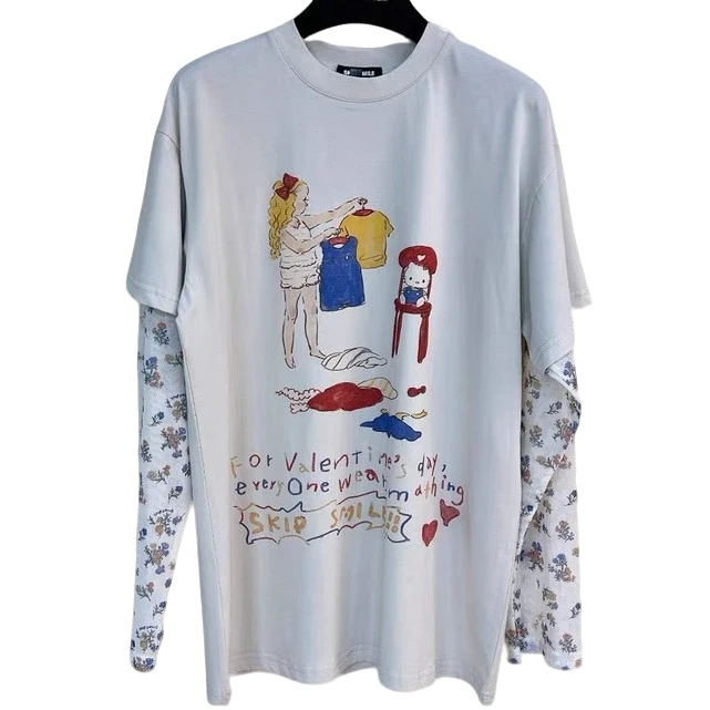 南油小众品牌 新款美乐蒂女孩印花宽松大版T