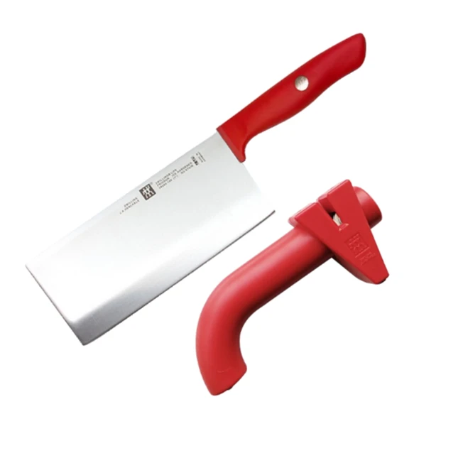 【A等品微瑕】双立人 Life 刀具中片刀磨刀器2件套(红色)