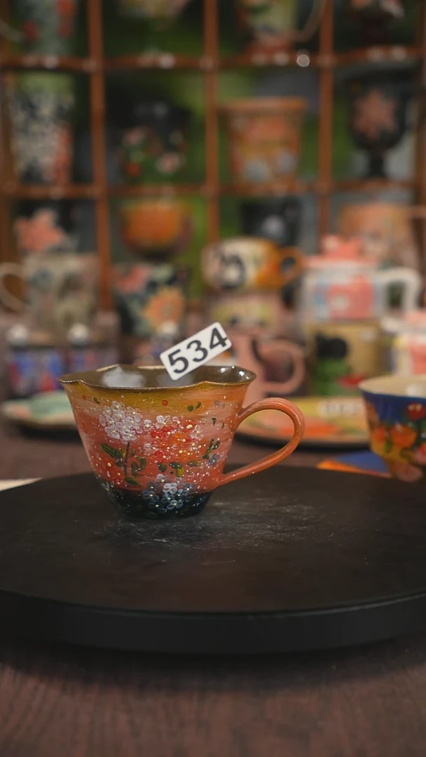 紫砂油画釉下彩手绘534
