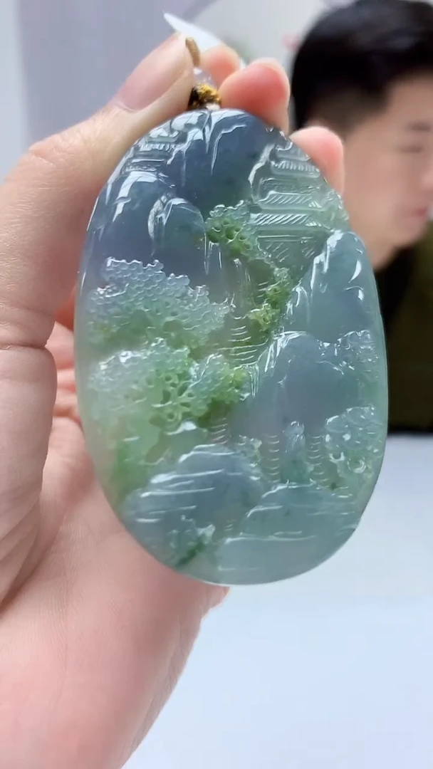 【闪购商品】定制翡翠未镶嵌4917zm-毛货挂件山水54