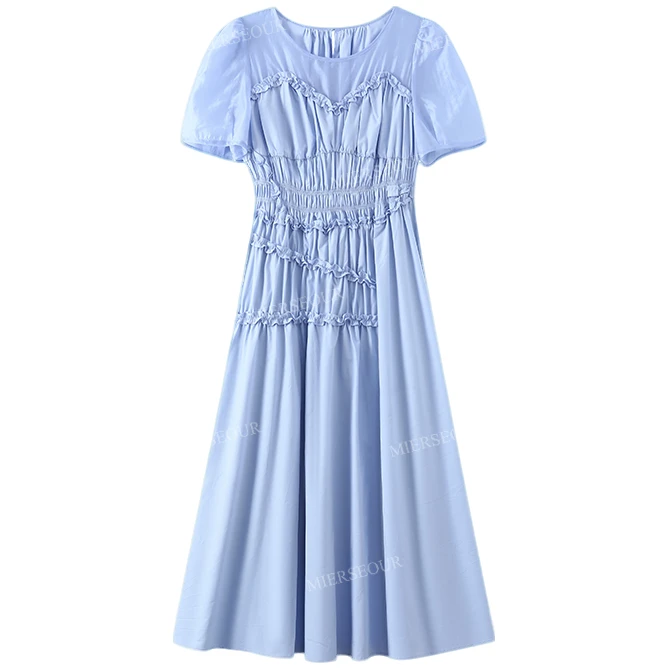 【封后轻奢设计】【肌理感】褶皱设计百搭显瘦连衣裙3087