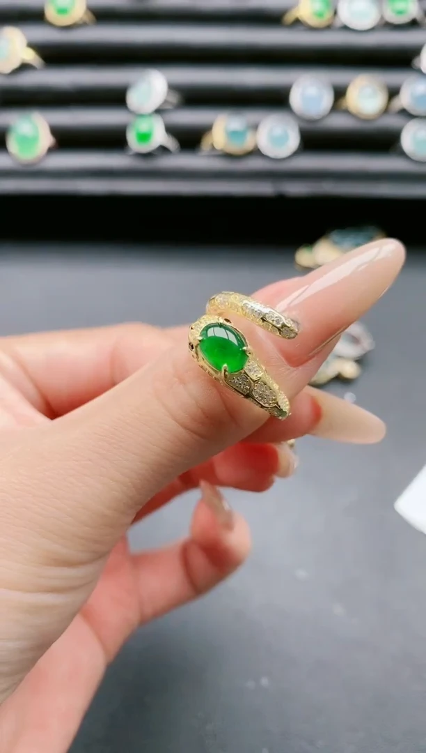 【闪购商品】翡翠戒指银S925镶嵌11111
