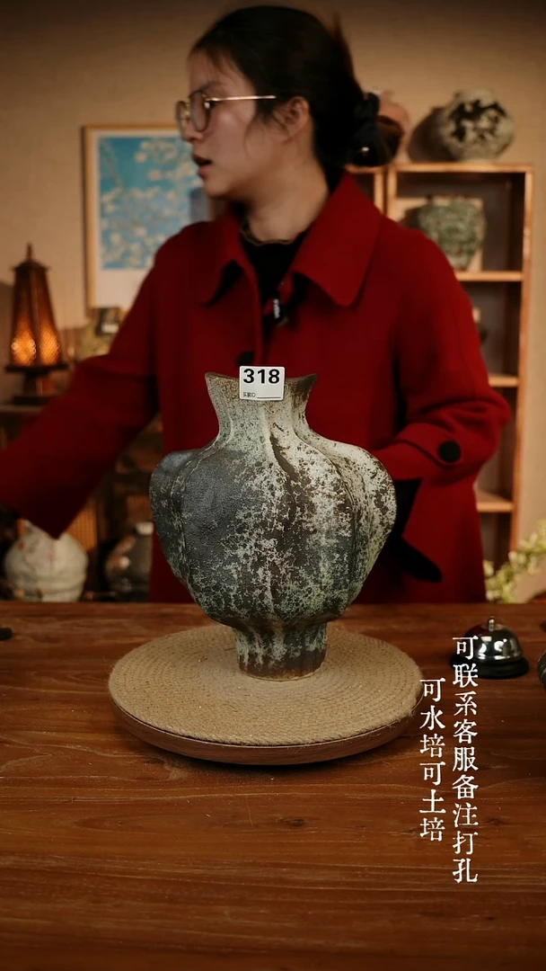 陶瓷318异形爱心大肚瓶可水培可土培