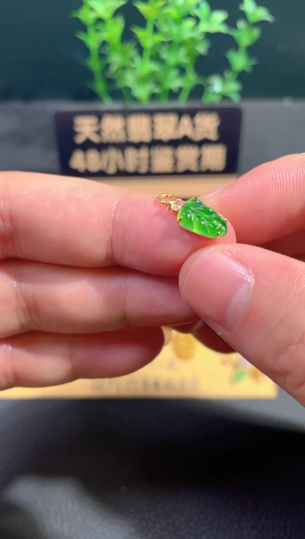 颈饰18K金镶嵌翡翠翡翠