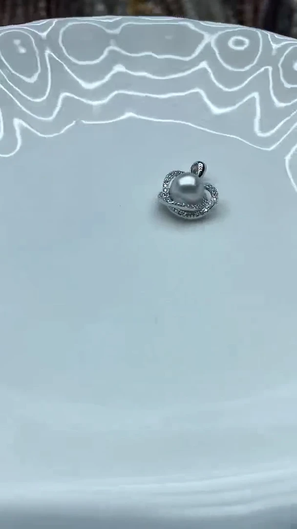 银S925镶嵌海螺珠吊坠(不含链)吊坠