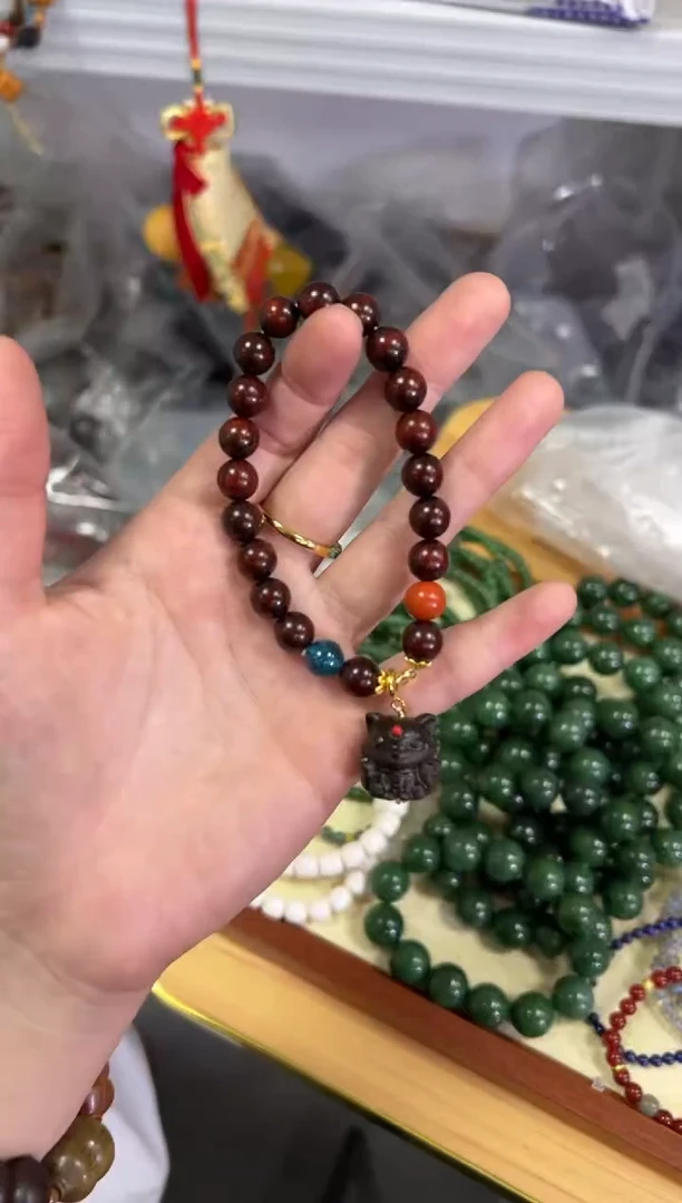 【闪购商品】小叶紫檀手串/手链紫檀木九尾狐款手链[0753]