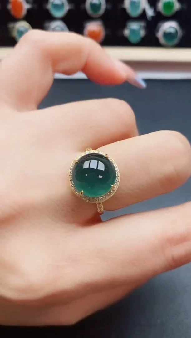 翡翠戒指银S925镶嵌321321