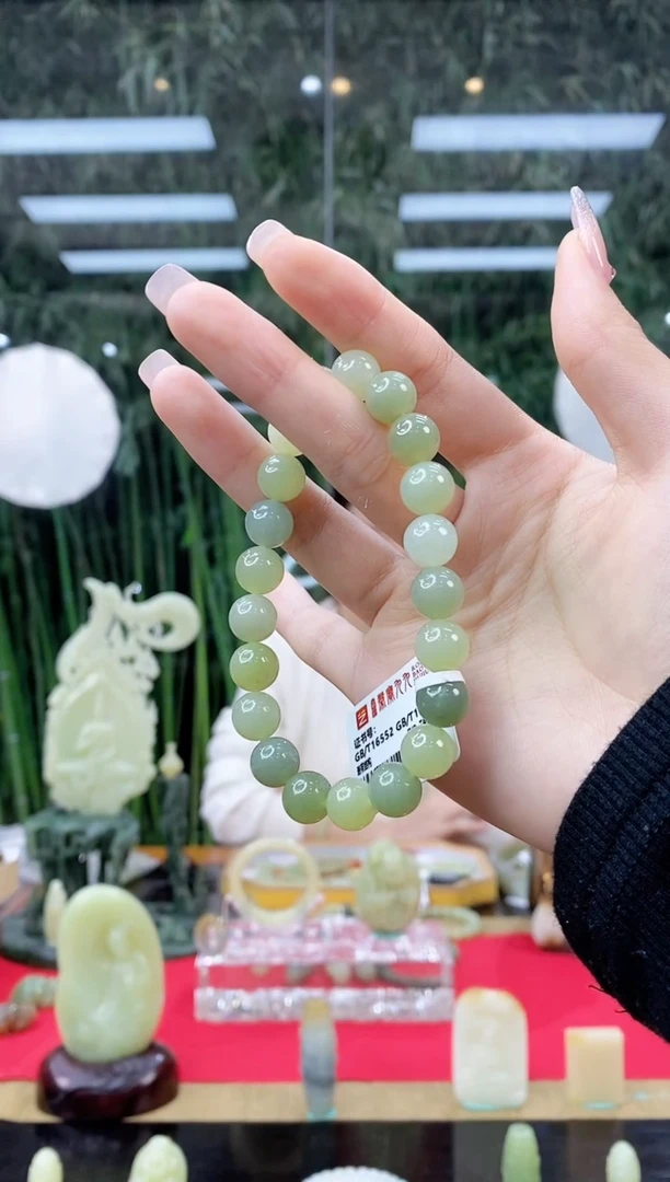 未镶嵌和田玉挂件闪购多宝手串约10mm