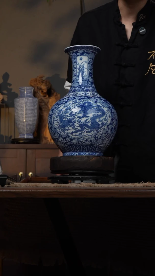 摆件WN问泥景德镇陶瓷花瓶摆件