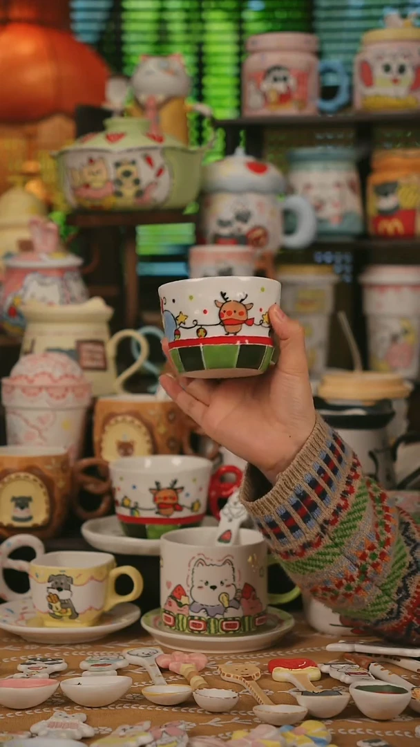 陶瓷无盖款杯子圣诞