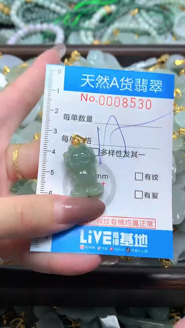 颈饰未镶嵌翡翠净货挂件-8530