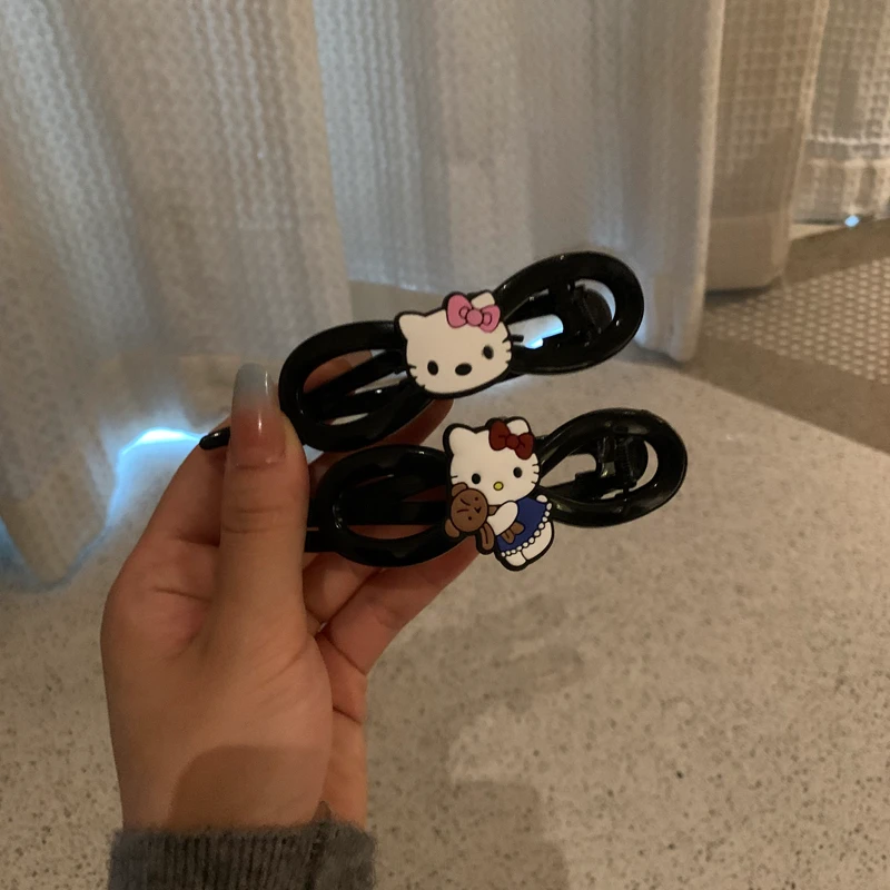 元气满满甜美可爱Kitty扭扭夹简约百搭发夹ins发饰2025新款