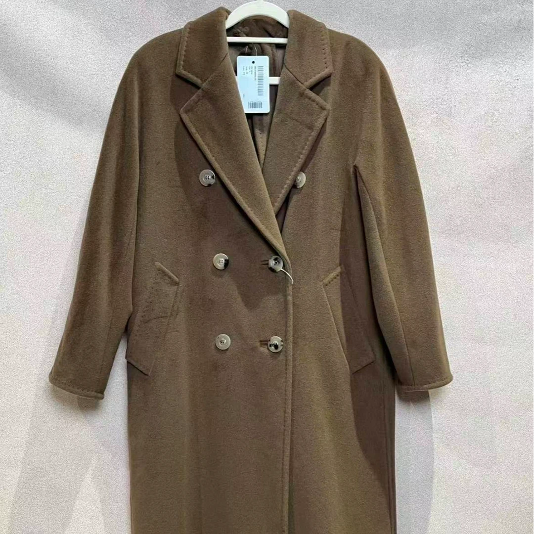 未使用 MaxMara 蔚蓝/双面毛呢宽松双排扣大衣