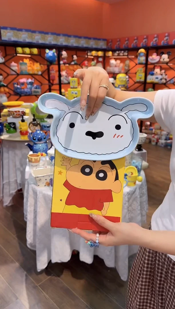 瓷片@@蜡笔小新小白异形陶瓷水果盘