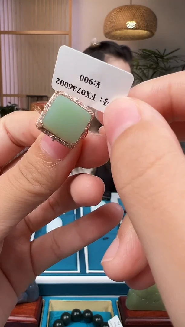 和田玉银S925镶嵌颈饰戒指FX