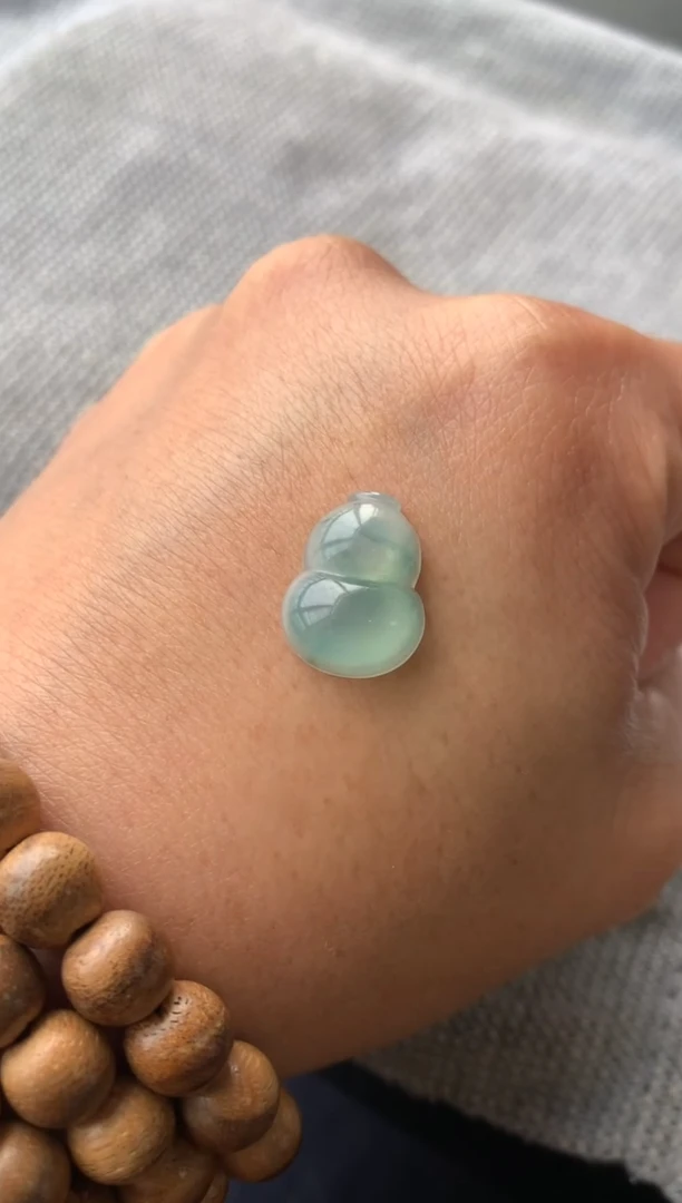 【闪购商品】定制翡翠未镶嵌冰飘花葫芦600+60