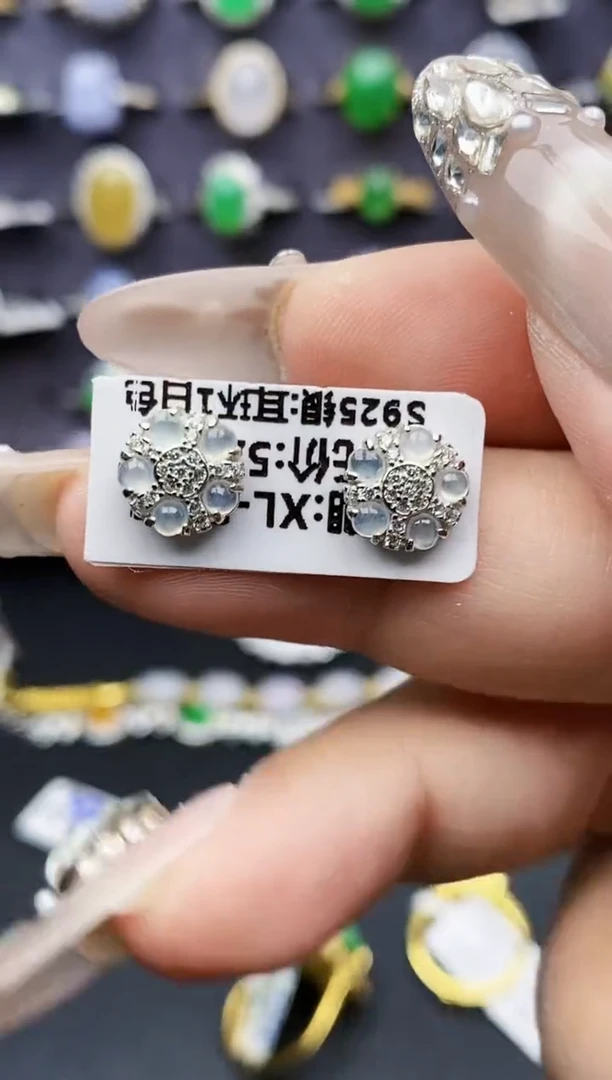 银S925镶嵌戒指翡翠0936