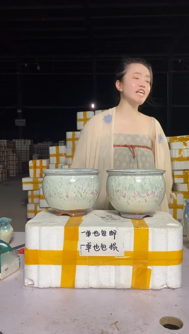 宜兴紫砂粗陶花盆18/16