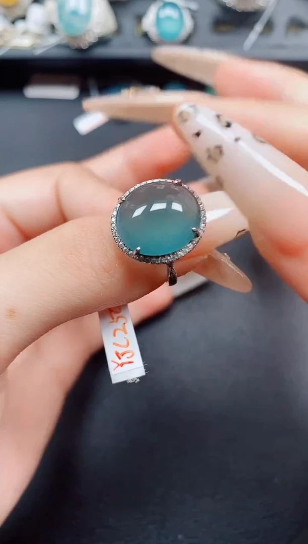 银S925镶嵌戒指翡翠翡翠