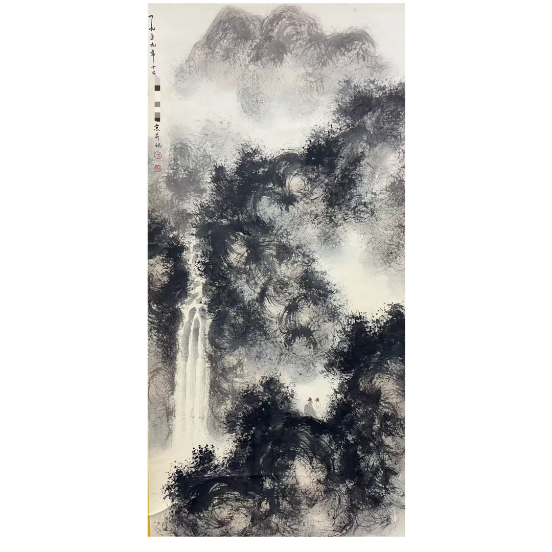 傅老款山水立轴68×138约8.44平尺