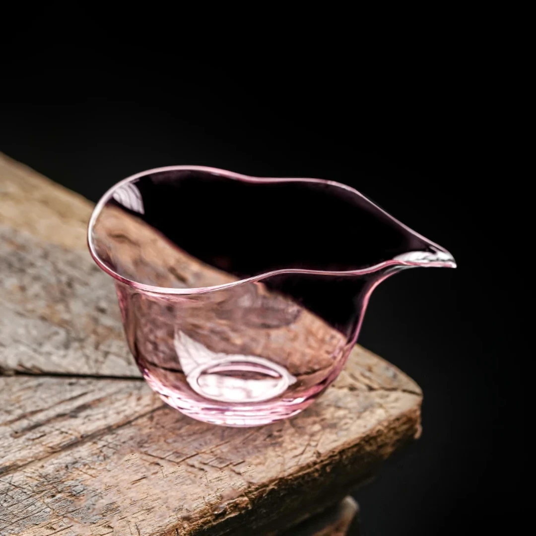 【凤庭】葫芦公道杯玫粉高硼硅玻璃器耐高温温茶器配用断水利不烫手