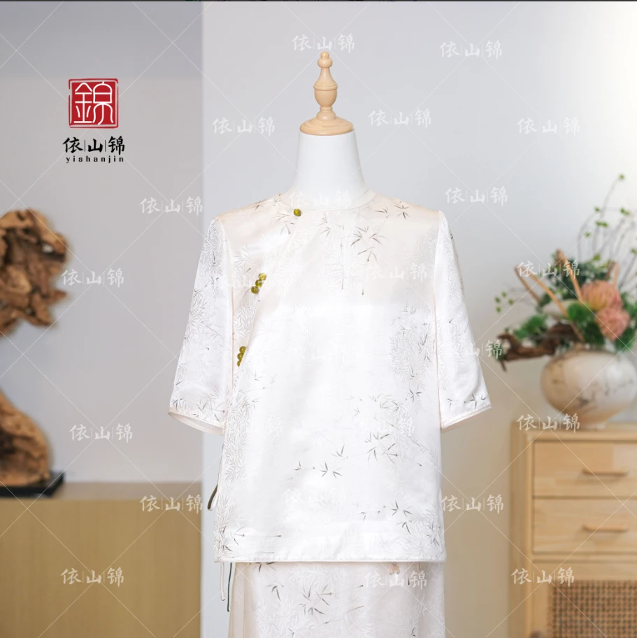 【最后一场！】【竹林风】100桑蚕丝新中式上衣 立领开襟汉服24S0150