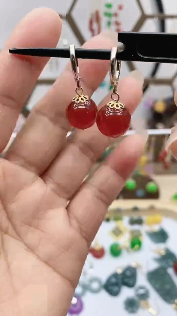 未镶嵌南红玛瑙耳饰145