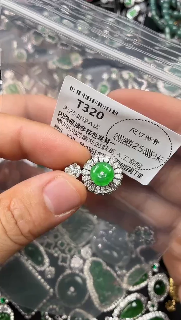 翡翠未镶嵌颈饰T320吊坠