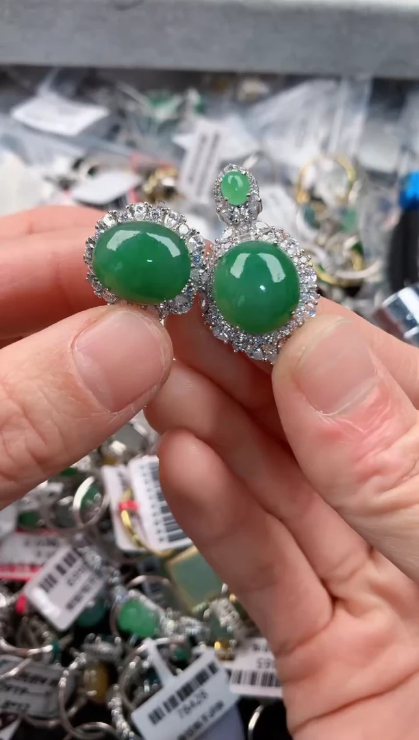 银S925镶嵌戒指翡翠1                          3