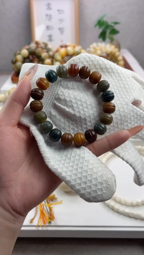 【闪购商品】菩提根/象牙果手串干磨浓郁多宝凹堡11*12mm手串