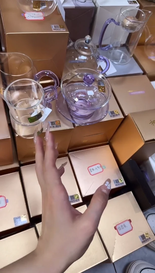 @@禾器怡然浅紫+荷叶盖碗紫+清禾杯紫色两只