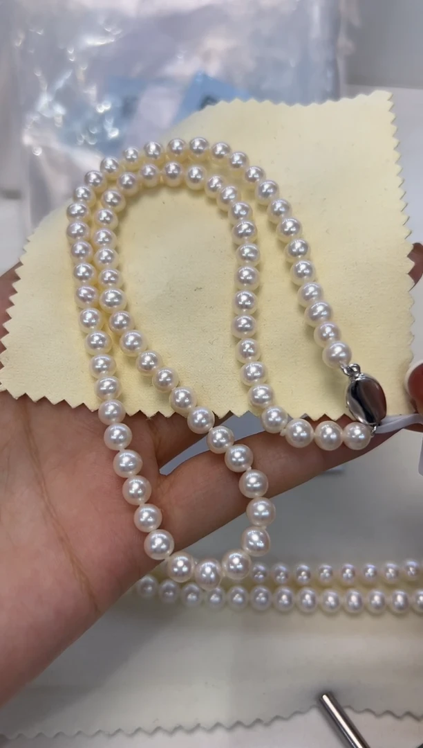 淡水珍珠银S925镶嵌颈饰6-6.5MM