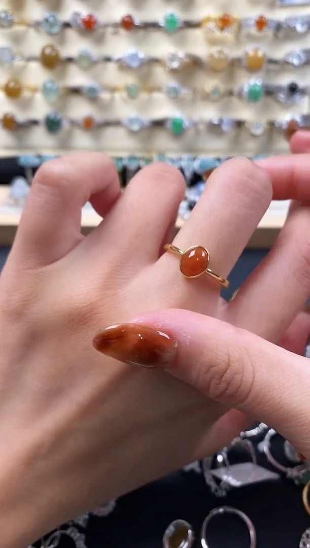 银S925镶嵌戒指翡翠44444444+4