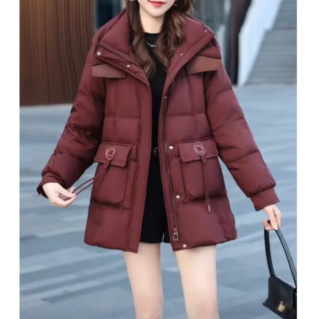 小施家韩版高货中长版羽绒外套6629