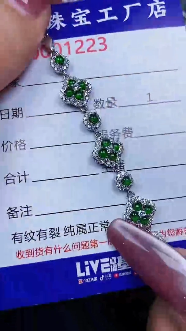 翡翠银S925镶嵌颈饰1223