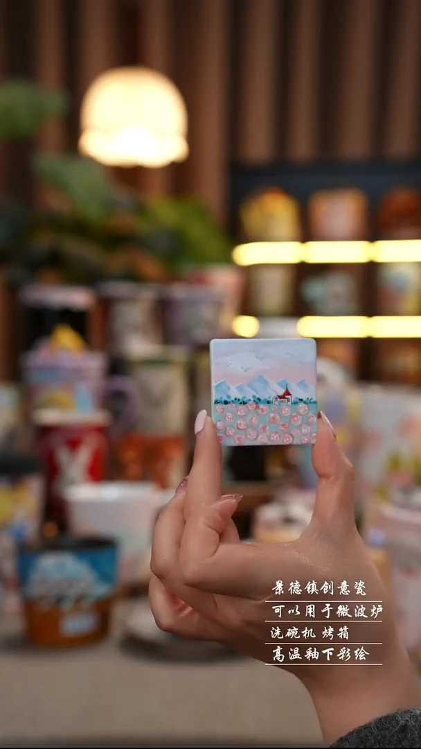 油画摆件景德镇陶瓷手工手绘创意瓷