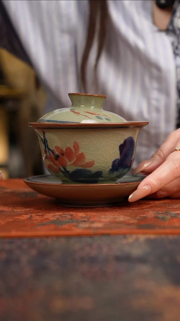 景德镇陶瓷杯碗柴烧多人