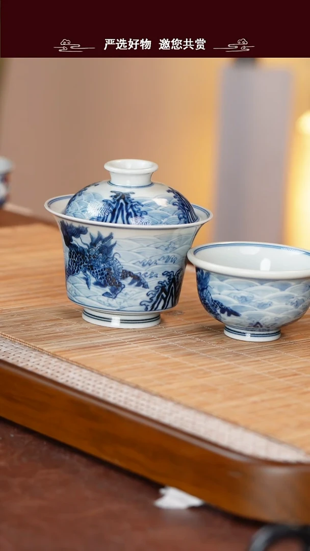 手工手绘青花茶杯