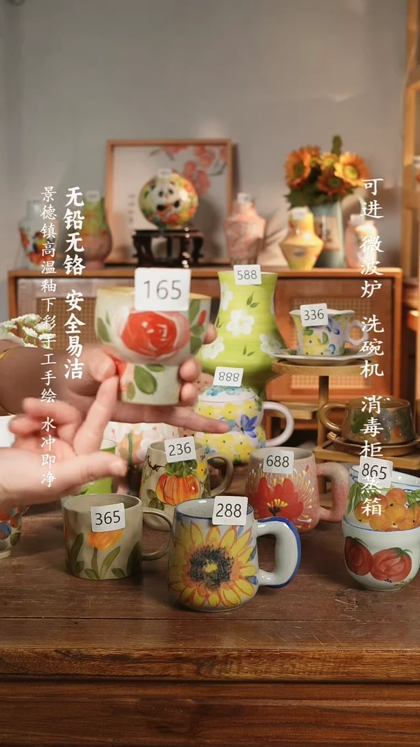 碗景德镇高温釉下手绘陶瓷