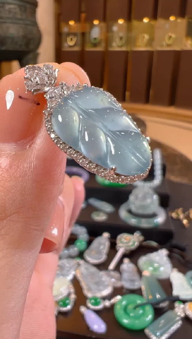 翡翠银S925镶嵌吊坠(不含链)天然A货翡翠JS0027多样性发一