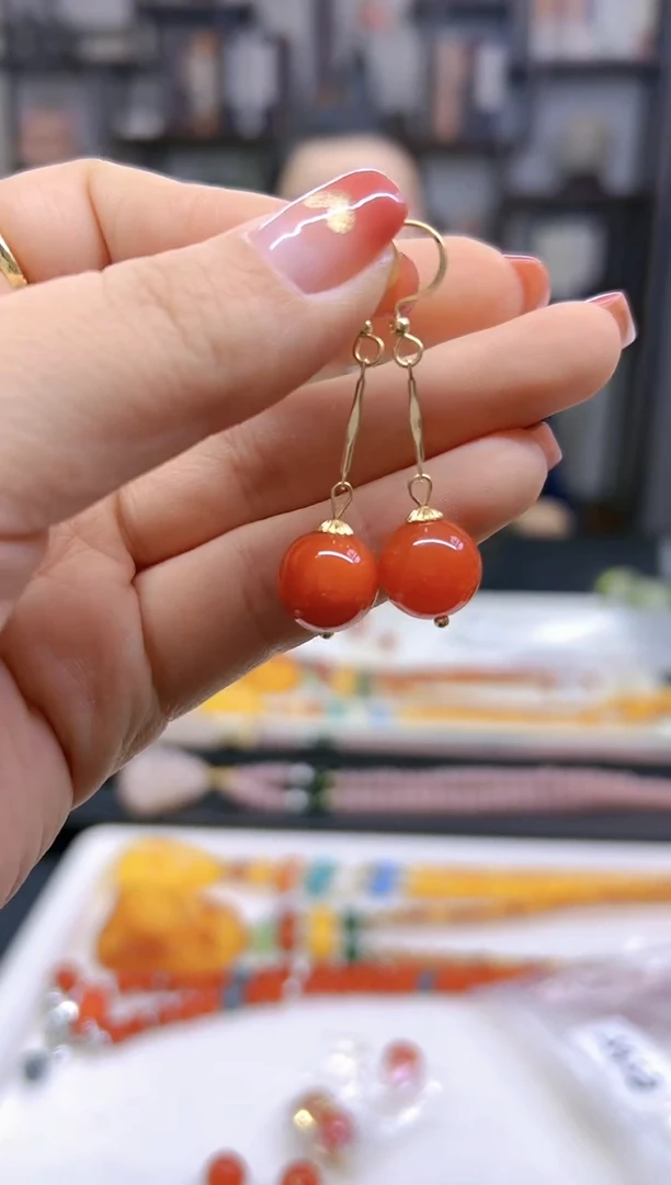 【闪购商品】翡翠耳饰14K金镶嵌耳坠E565