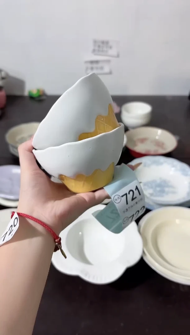 陶直播微瑕白巧米饭碗*2