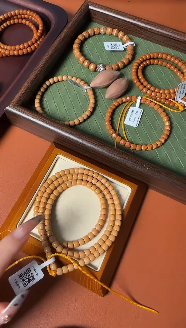 手串橄榄核5.6mm老挝核尖直切108