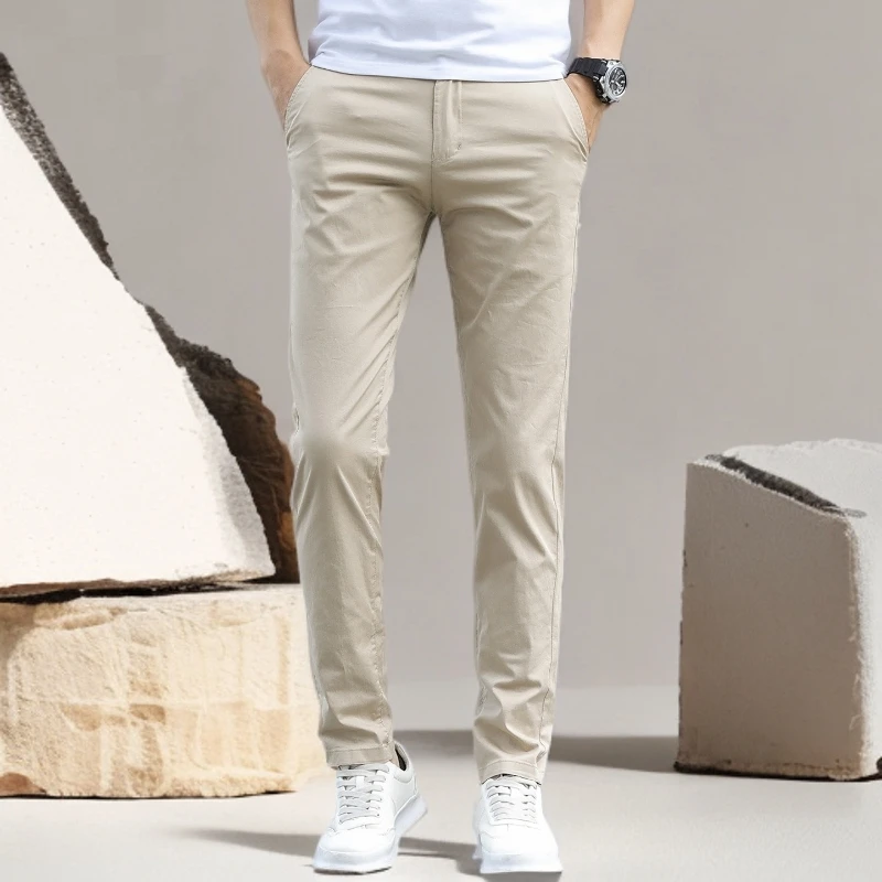 诺顿雷斯时尚高棉休闲裤男士夏季薄款宽松直筒商务百搭长裤子男潮