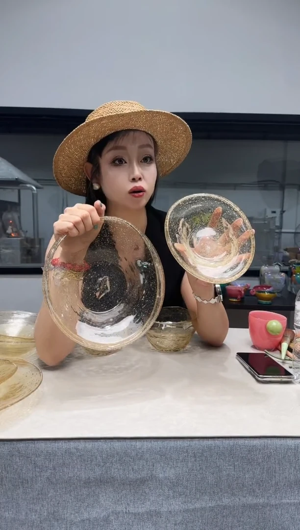 G慕忆家手作琉璃高口一对