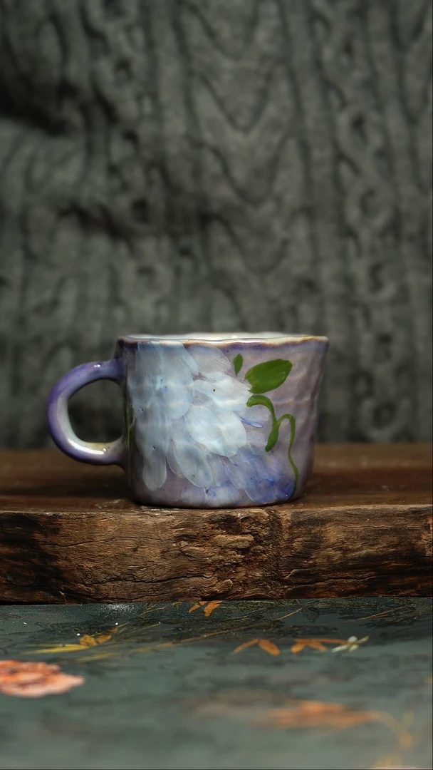 【闪购商品】杯杯釉下彩手工手绘同款陶器