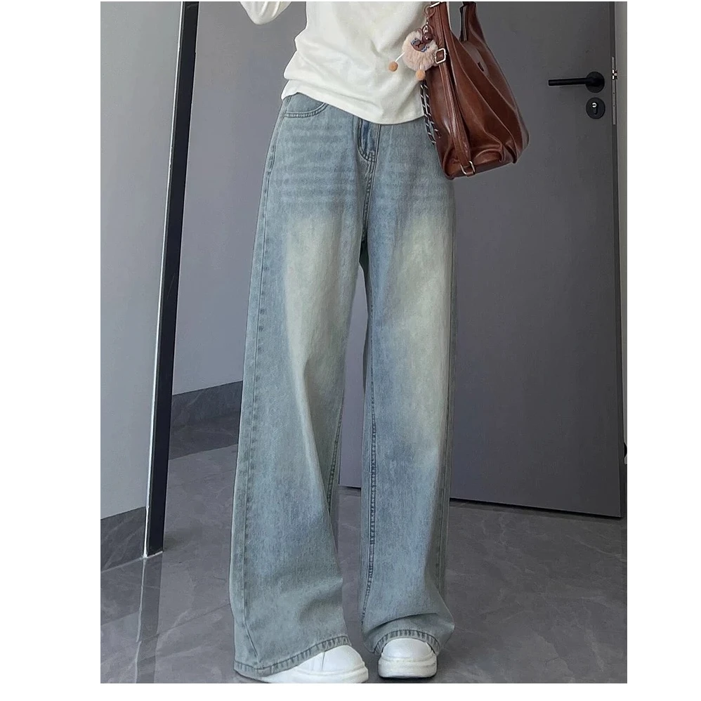 猫猫家加长女裤薄款春夏浅蓝窄版牛仔 6122