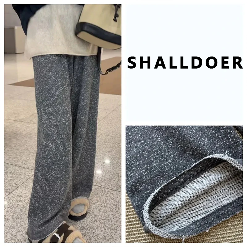 纯色宽松休闲拖地裤卫裤女2025秋冬新款简约设计感小众显瘦长裤潮